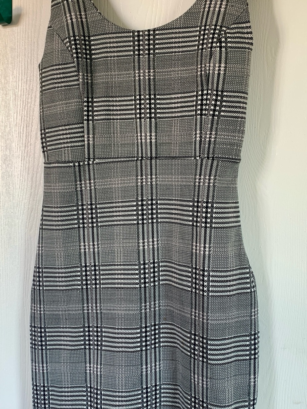 Forever 21 Black and White Plaid Midi Sheath Dress